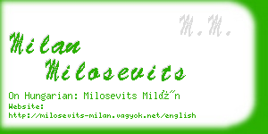 milan milosevits business card